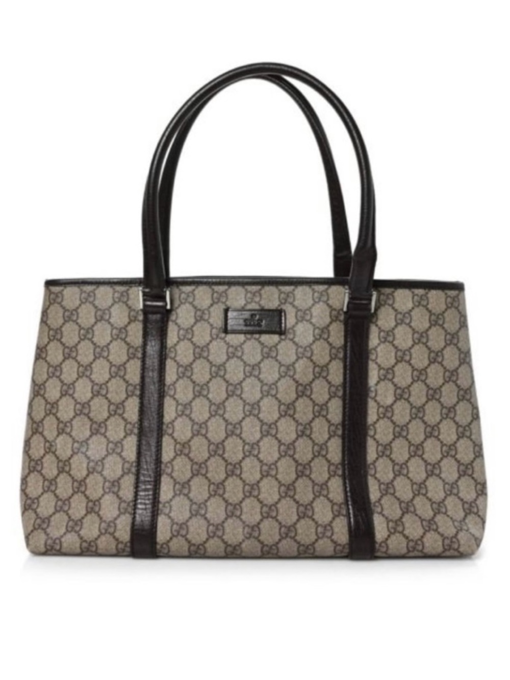 Gucci Joy GG Supreme Canvas Tote Bag - Large Beige Brown Leather Trim Designer - Picture 16 of 16